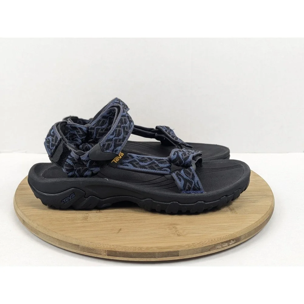 Teva Sport Sandals Mens 7 Black Blue Aztec Hurricane 4 Strappy Outdoor Hike